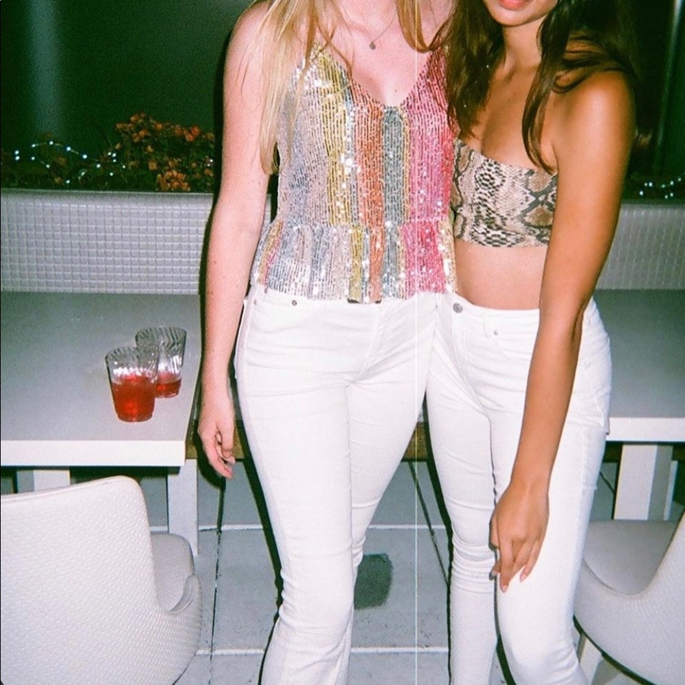 Colorful sparkly top